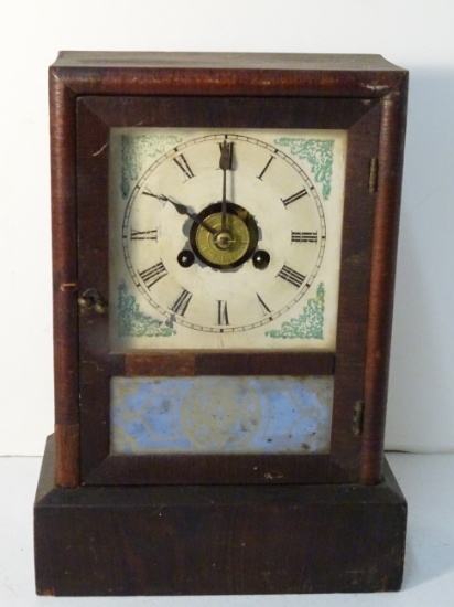 Small Walnut Case Clock w/Alarm 8 X 11