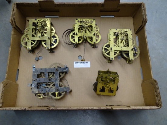 5 Waterbury Brass Clockworks