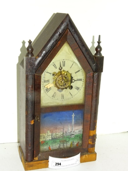Jerome Walnut Veneer Case Alarm Mantel Clock