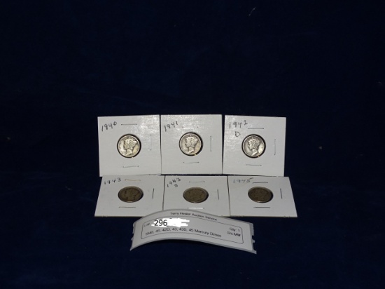 1940, 41, 42D, 43, 43S, 45 Mercury Dimes