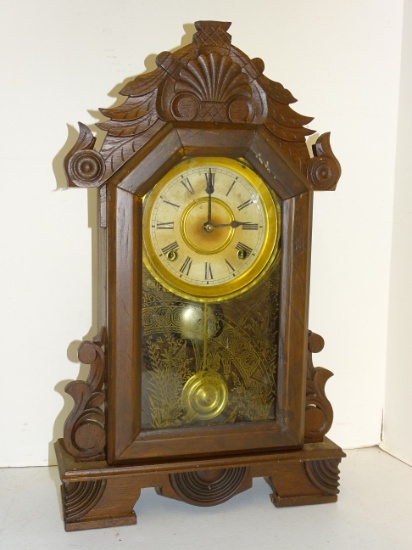 Bridgeport Walnut Case Mantle Clock 12 x 21