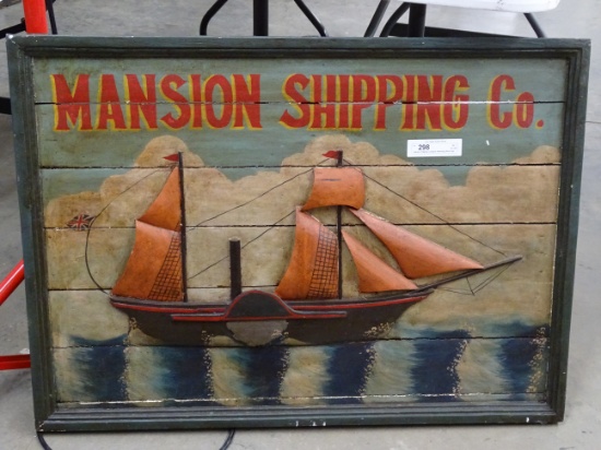 Mansion Shipping Company Advertising Wood Sign