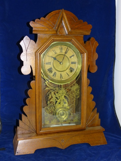Oak Cased Rooster Head Clock 14 X 20.5