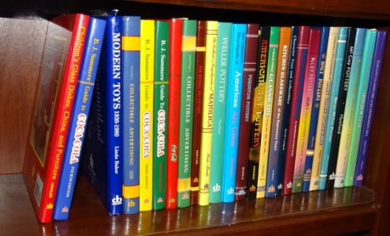 Shelf of Vintage Price Guides all Collector Books