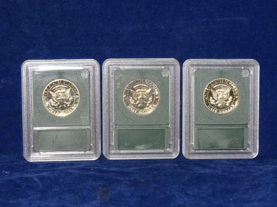1971 S, 72 S & 73 S Kennedy Half Dollars Proof 70