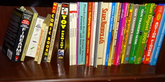 Shelf of Vintage Price Guides all Collector Books