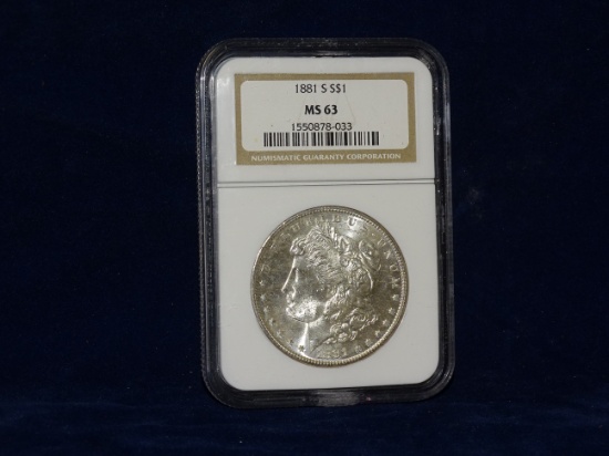 1881 S Morgan Silver Dollar MS63
