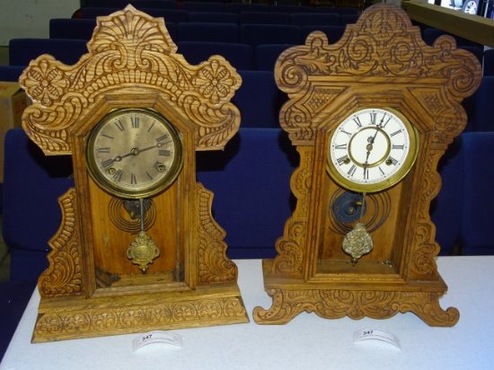 Two Vintage Kitchen Clocks Gilbert & Waterbury ***