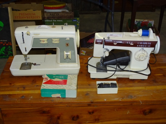 Two Singer Sewing Mechines & Accessories