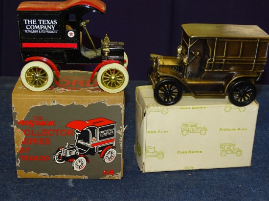 2 Cast Banks Texaco & Bank Advertising