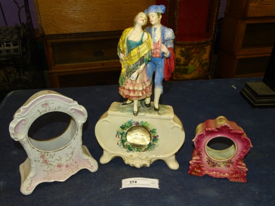 3 China Clock Cases / Some Minor Damage