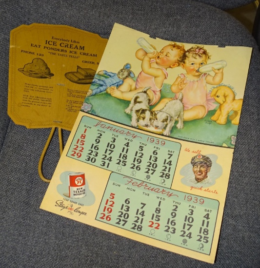 Page from Texaco Calendar 1979 & Ponders Fan