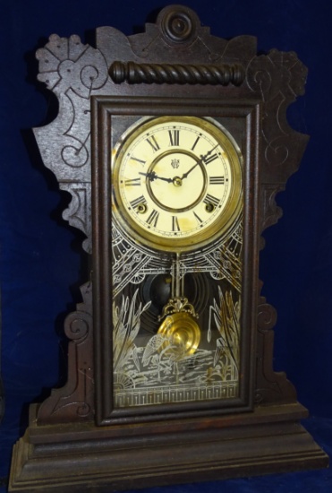 Waterbury Walnut Case Rooster Head Clock 15 X 21.5