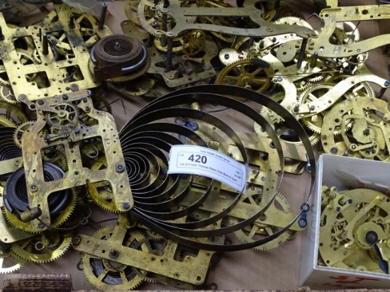 Lot of 8 Seth Thomas Brass Clock Works & Gears