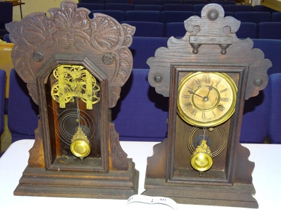 Two Vintage Kitchen Clocks New Haven & Unknown