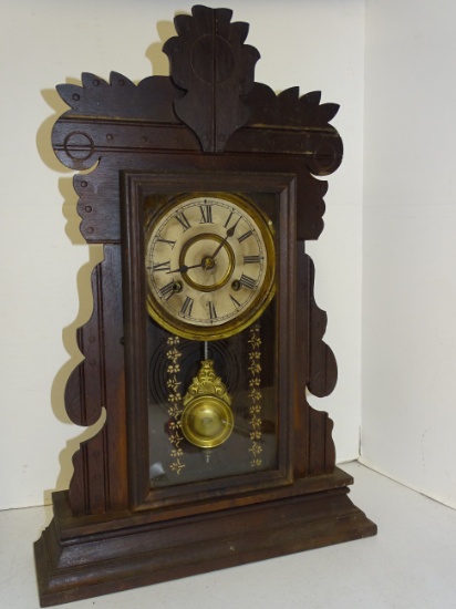Walnut Case Rooster Head Clock 15 X 22.5