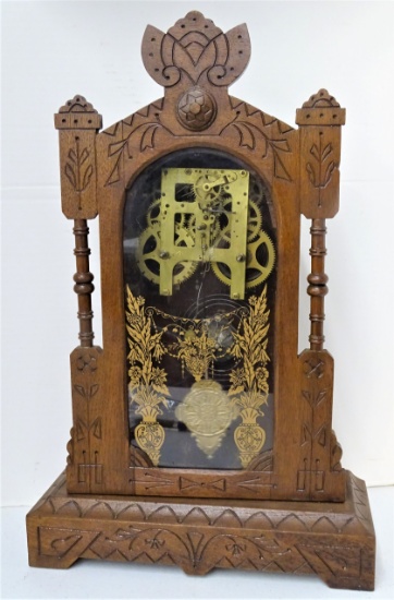 Oak Case Rooster Head Clock No Face 14 X 22