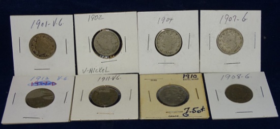 1901, 02,04,07,08,10,11,12 V Nichols