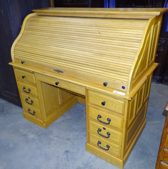 Beautiful Osk S-Roll Top Desk Raised Panels