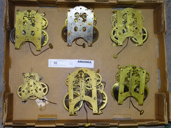 6 Sets of ANSONIA Clock Movements