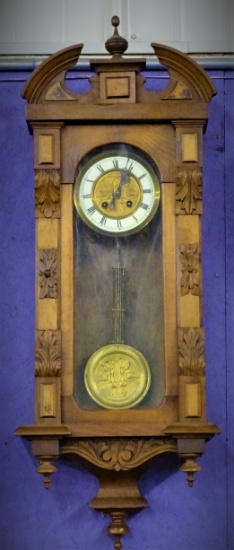 Vintage Vienna Wall Clock Porcelain Dial 36 by 14