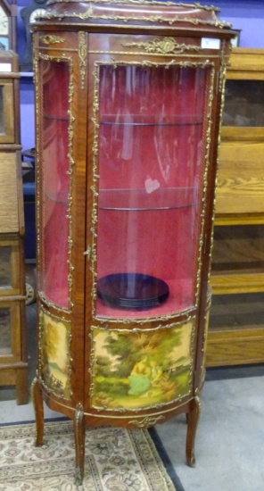 French Baroque Curio Cabinet w/Ornate brass Works