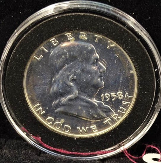 1958 Franklin Half Dollar Strong Luster