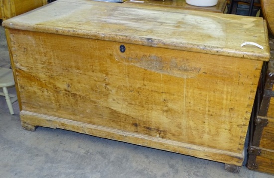 Very Early Pine Dovetailed Blanket Chest Glove Box