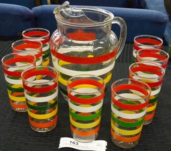 Mulit Color Stripe 1950's Water Set