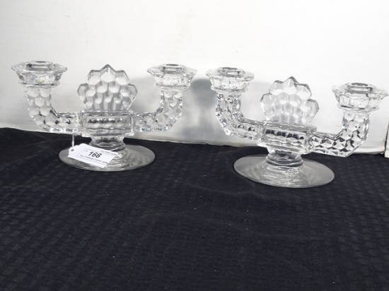 Pair of American Fostoria Candle Holder