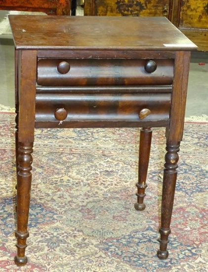 Early Two Drawer Table Dovetailed 1 Board Top