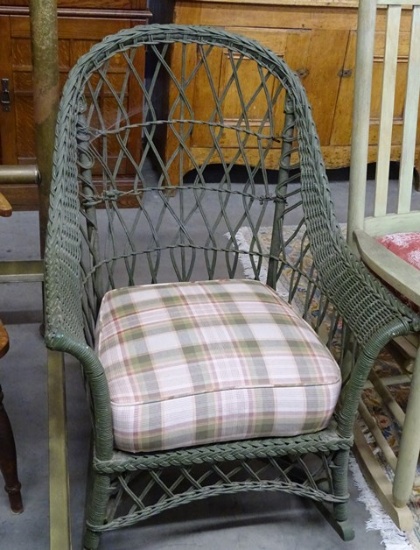 Wicker Rocker Green