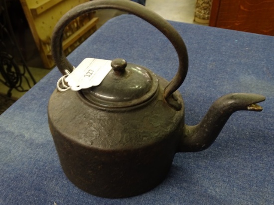 Iron Kettle With Enamel Lid