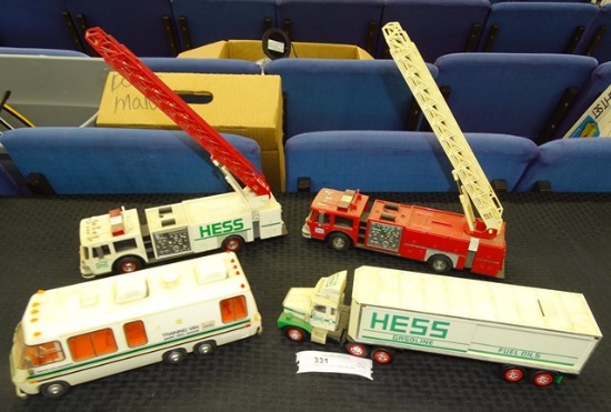 Lot of Hess 3 Fire Truck & Traning Van Used