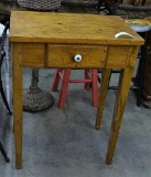 Early Primitive 1 Drawer Pegged Table
