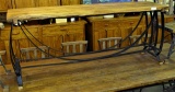 Mahogany Serving Table Cast Iron Base 71