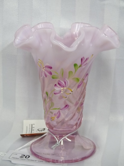 Fenton Hand Painted 6" Vase 100th Year