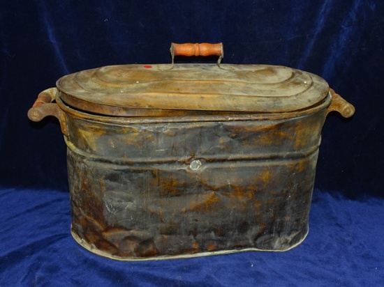 Old Copper Boiler w/ Lid  27"x13"x17"