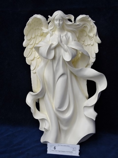"Christ Is Born" Angel Statuette 16"Tall Beautiful