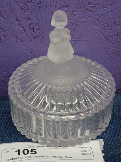 Goebel Hummel Crystal Girl Powder Dish