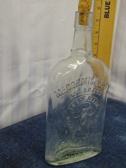 Old McCormick & Company Flask Embossed Bee Brand