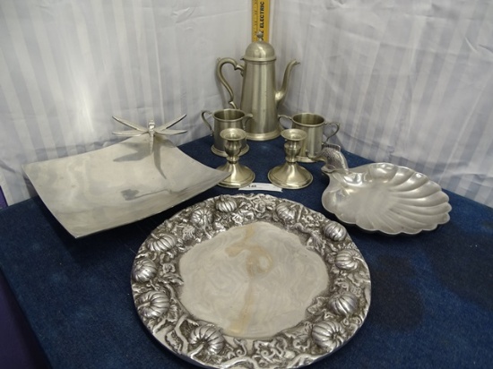 Collection of 8 Psc. of Pewter