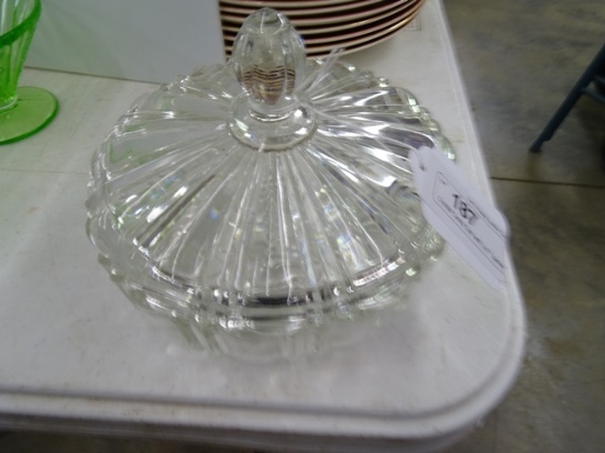 Crystal Candy Dish with Lid 7" diameter