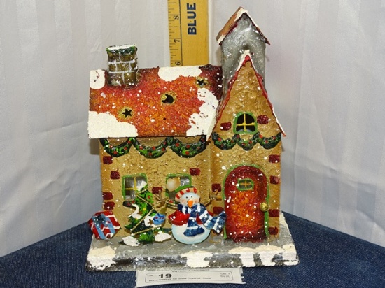 Home Interiors Tin Snow Covered House