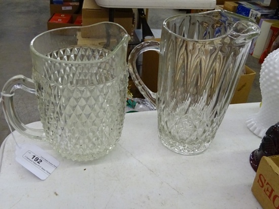2 Diamond Pattern 8"-9" Water Pitchers