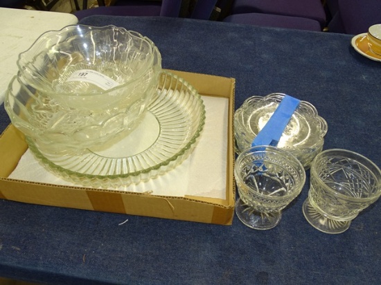 Box Lot of Clear Glass