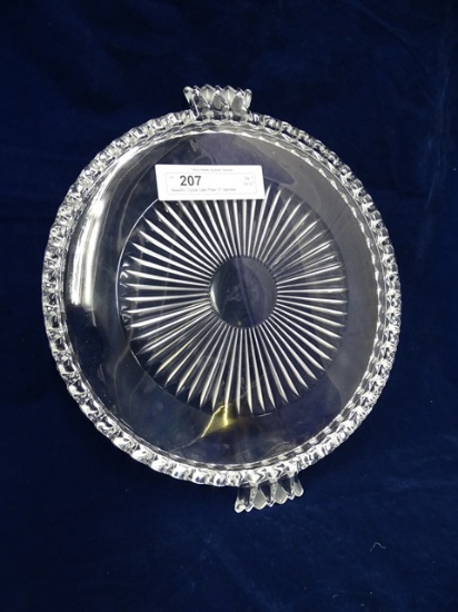 Beautiful Crystal Cake Plate 12" diameter