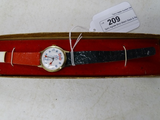 Spiro Agnew Wrist Watch Black & Red Band