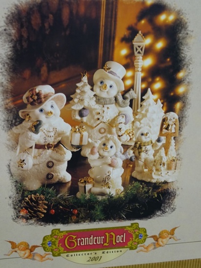 6 Pc Porcelain Snowman Family