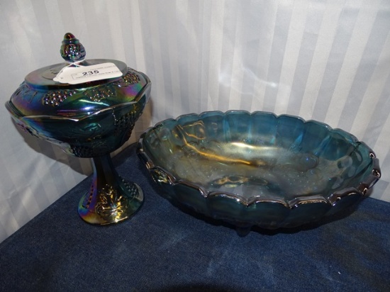 Imperial Carnival Glass Compote, Bowl & Candy Dish